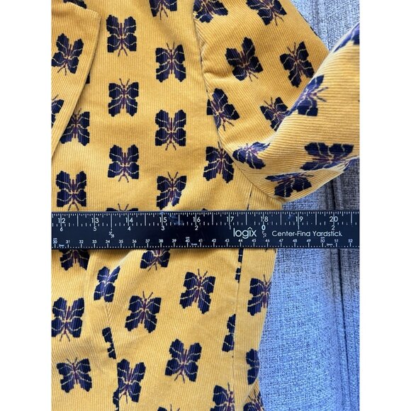 J.Crew Parke Blazer Marigold Navy Butterfly Corduroy Blazer Jacket Sz 10 NEW - Picture 10 of 14